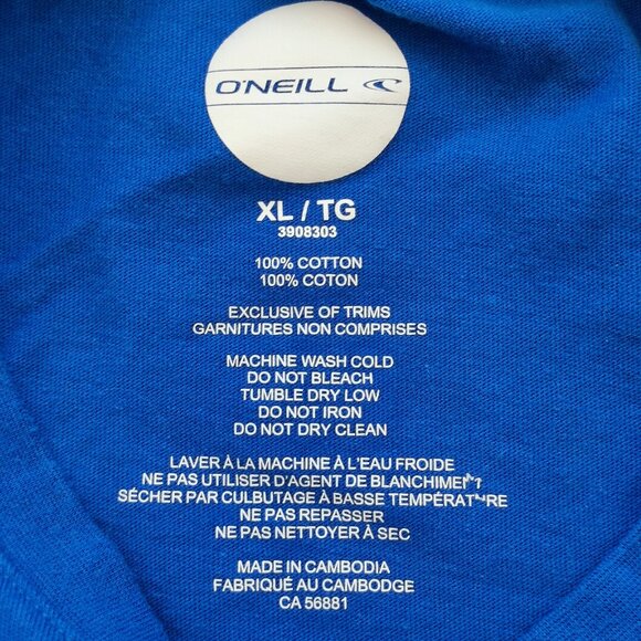O'Neill T-shirt men's size XL blue with graphic design short sleeve - Picture 4 of 7